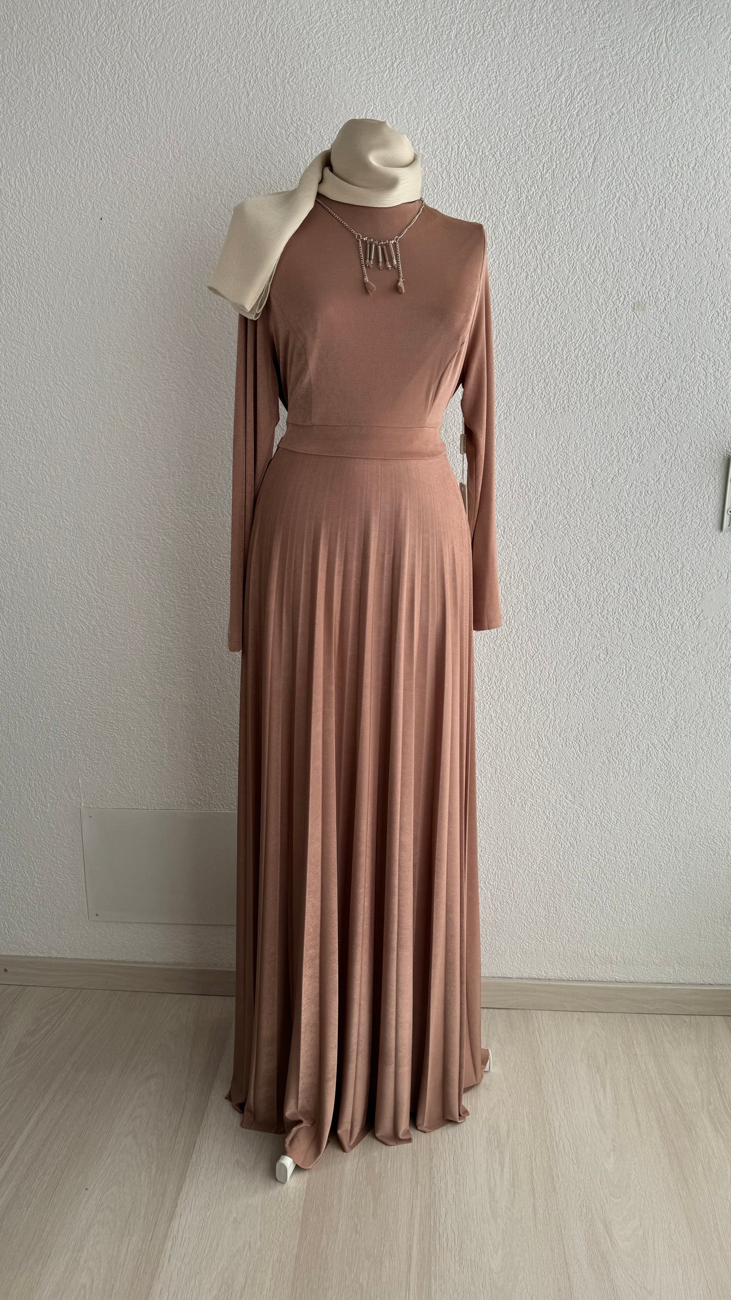 Rosee Samt Maxi Kleid