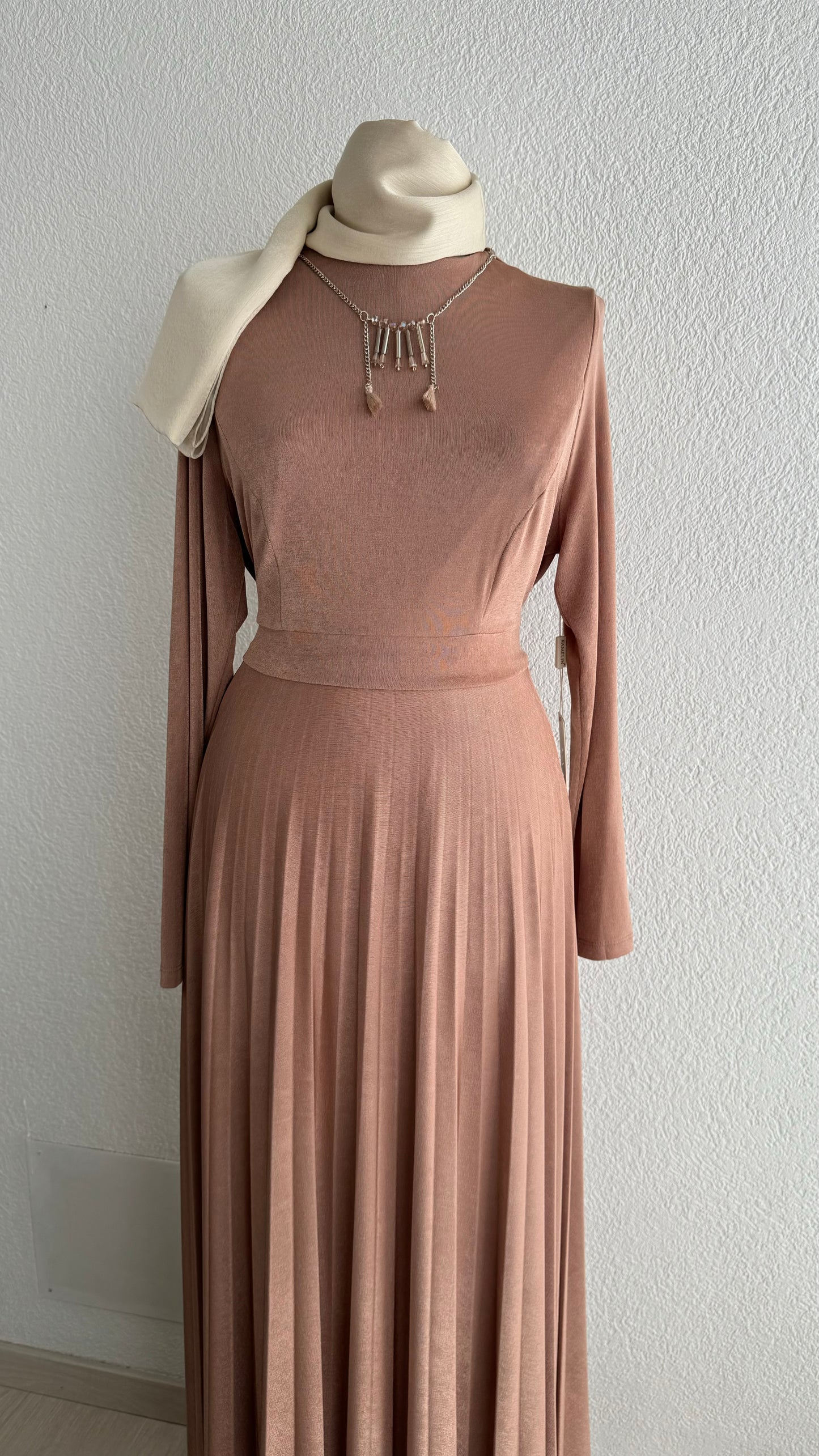 Rosee Samt Maxi Kleid