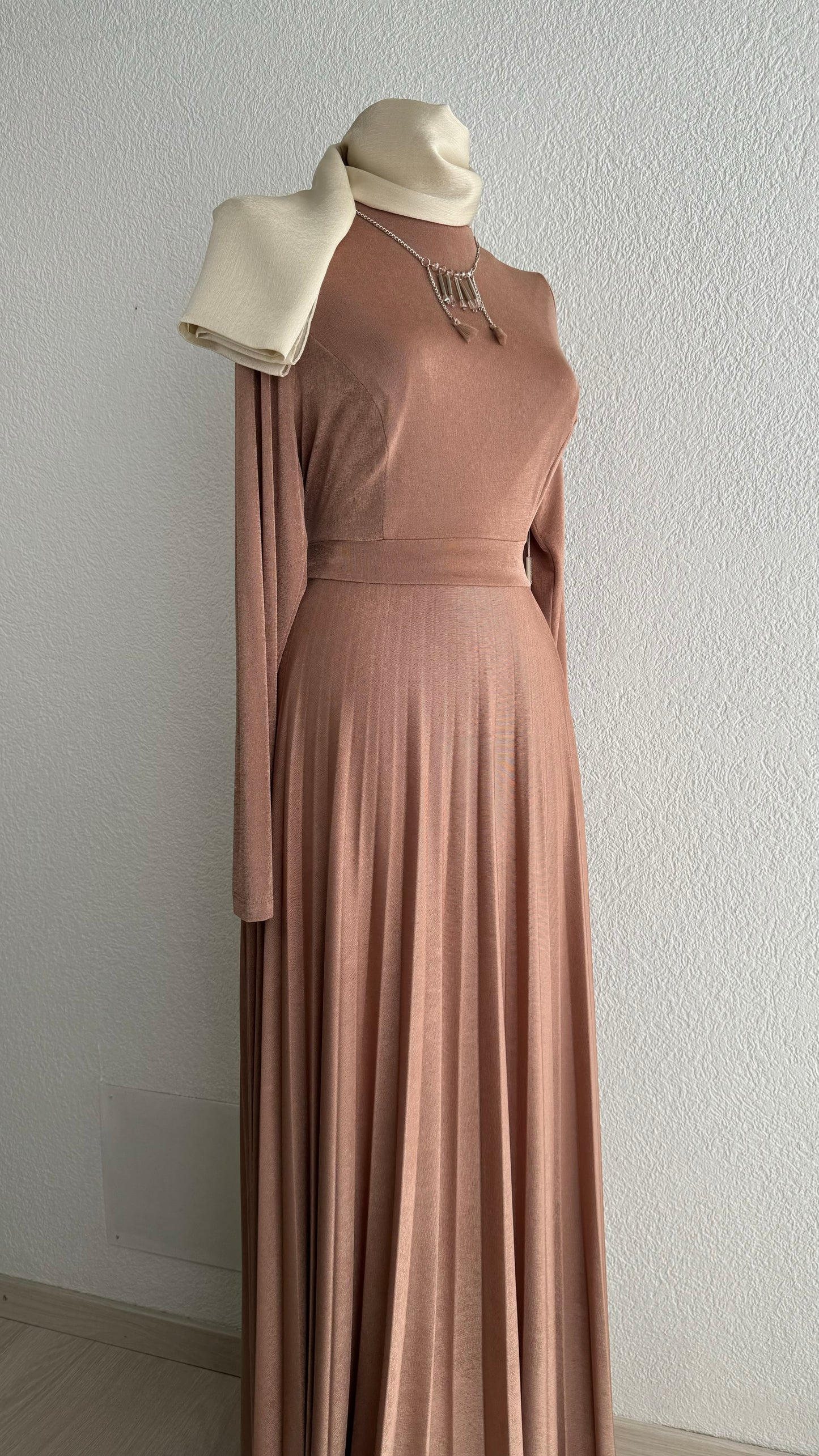 Rosee Samt Maxi Kleid