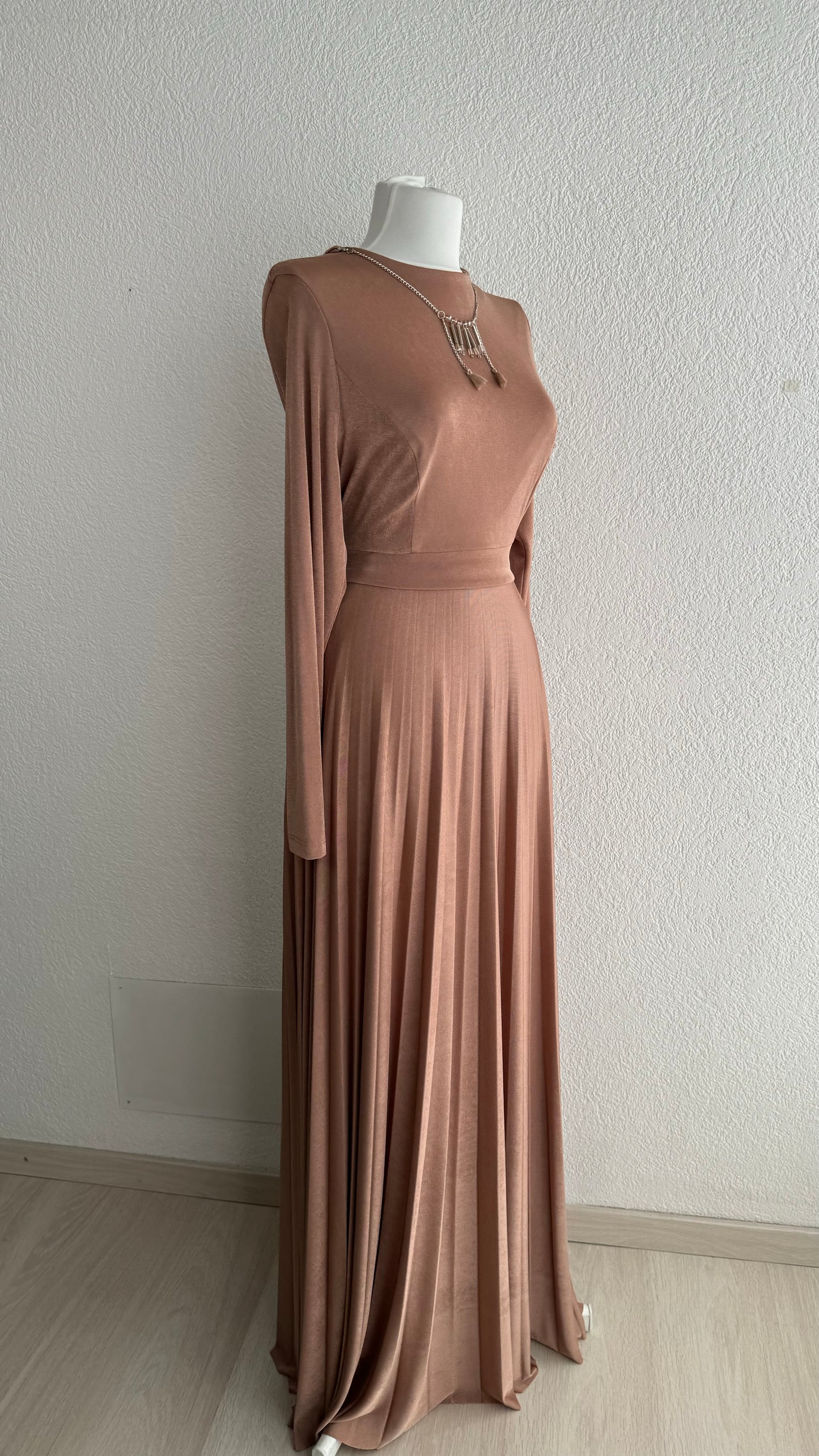 Rosee Samt Maxi Kleid